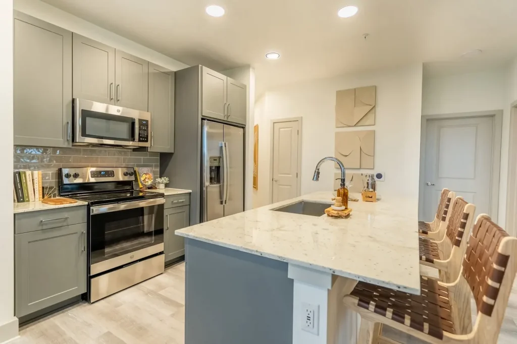kitchen show room-Alta Cypress springs-pet friendly apartments in Houston